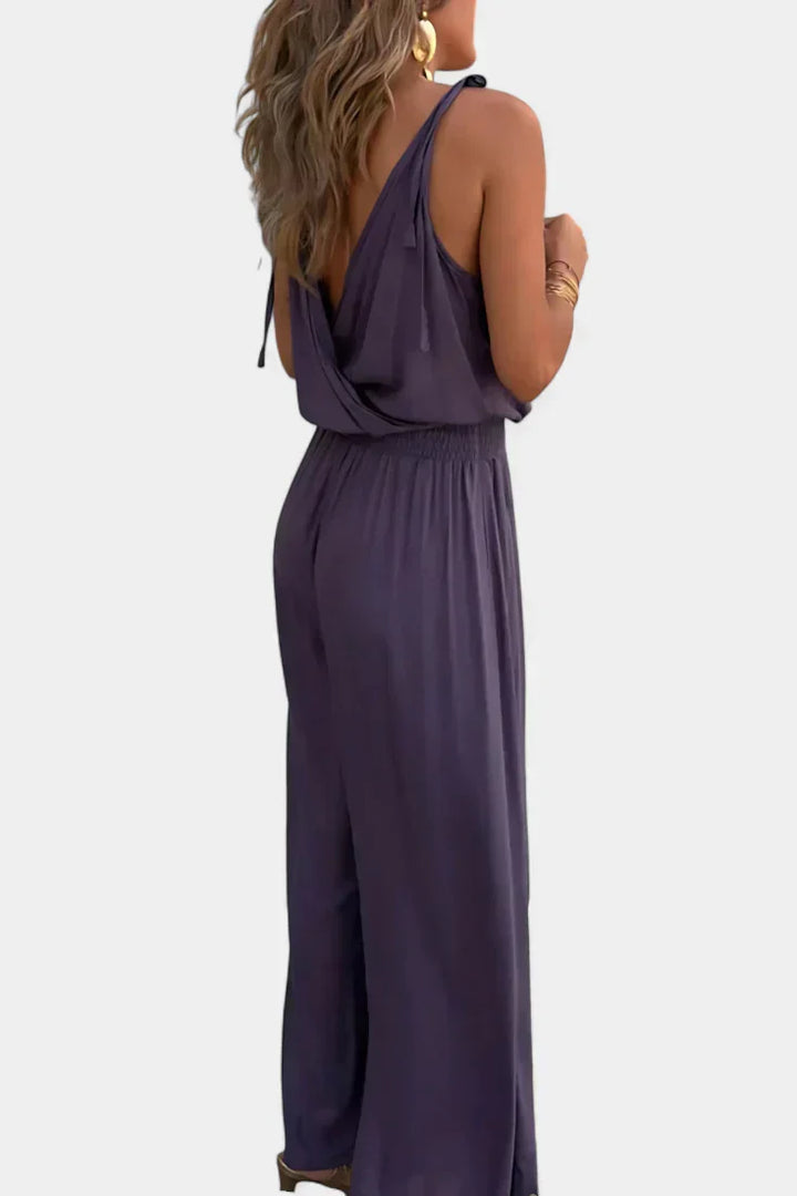 Olivia | Unique Jumpsuit with Gold Details and Leg Slit