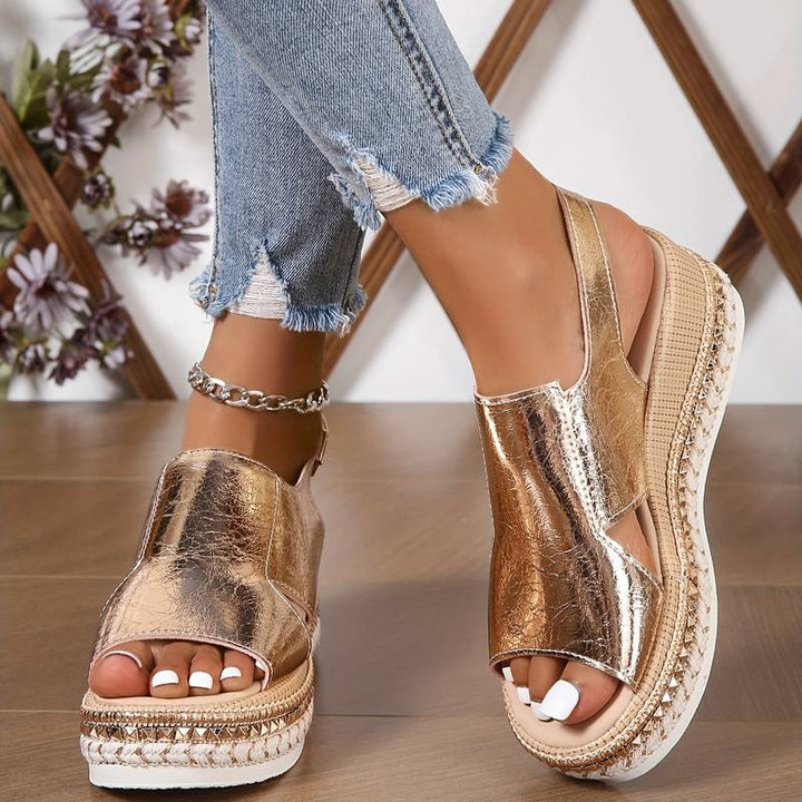 Teana | Shimmering Platform Sandals