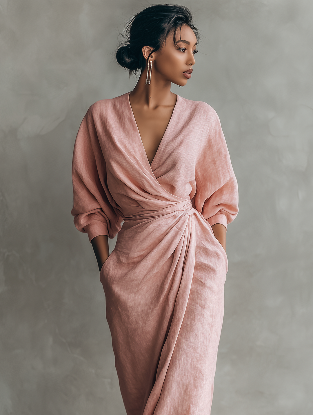 Roselle | Soft Wrap Evening Dress