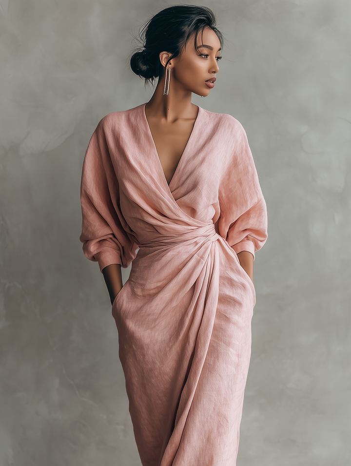 Roselle | Soft Wrap Evening Dress