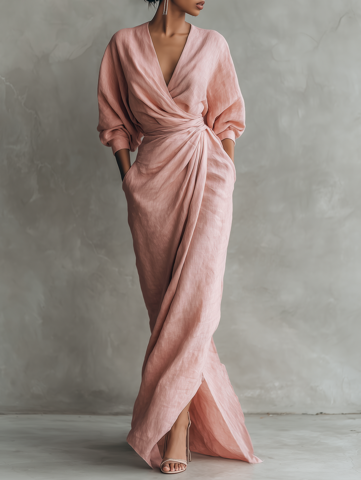 Roselle | Soft Wrap Evening Dress