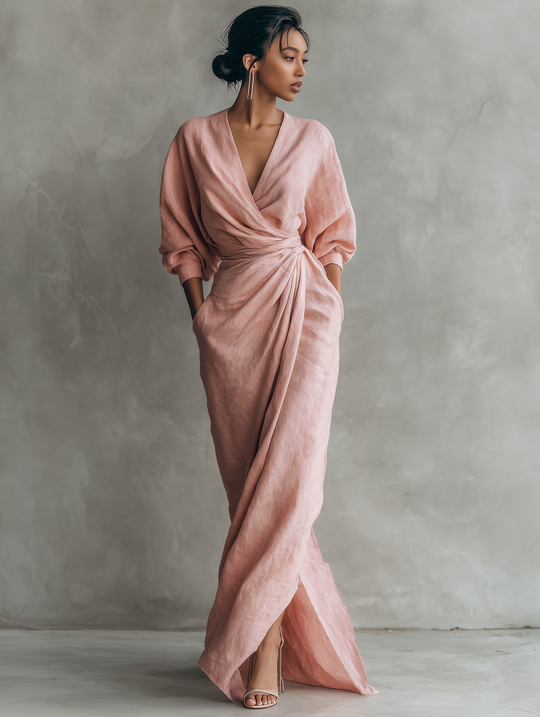 Roselle | Soft Wrap Evening Dress
