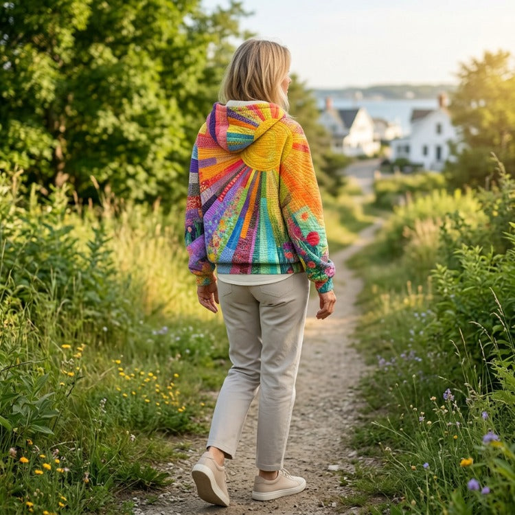 Genevieve | Colourful Quilted Hoodie