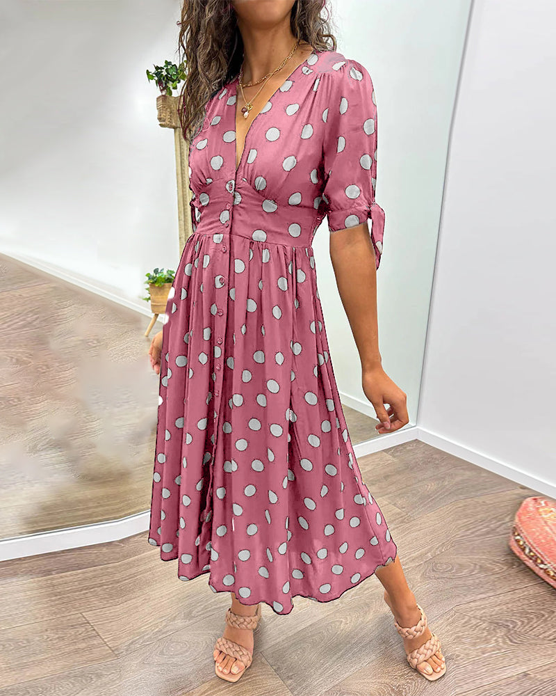 Monique | Elegant Polka-Dot Dress