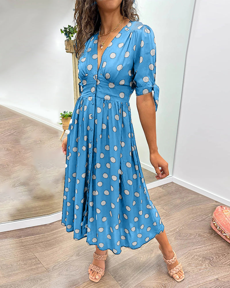 Monique | Elegant Polka-Dot Dress