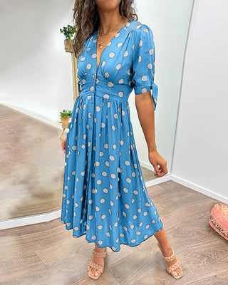 Monique | Elegant Polka-Dot Dress