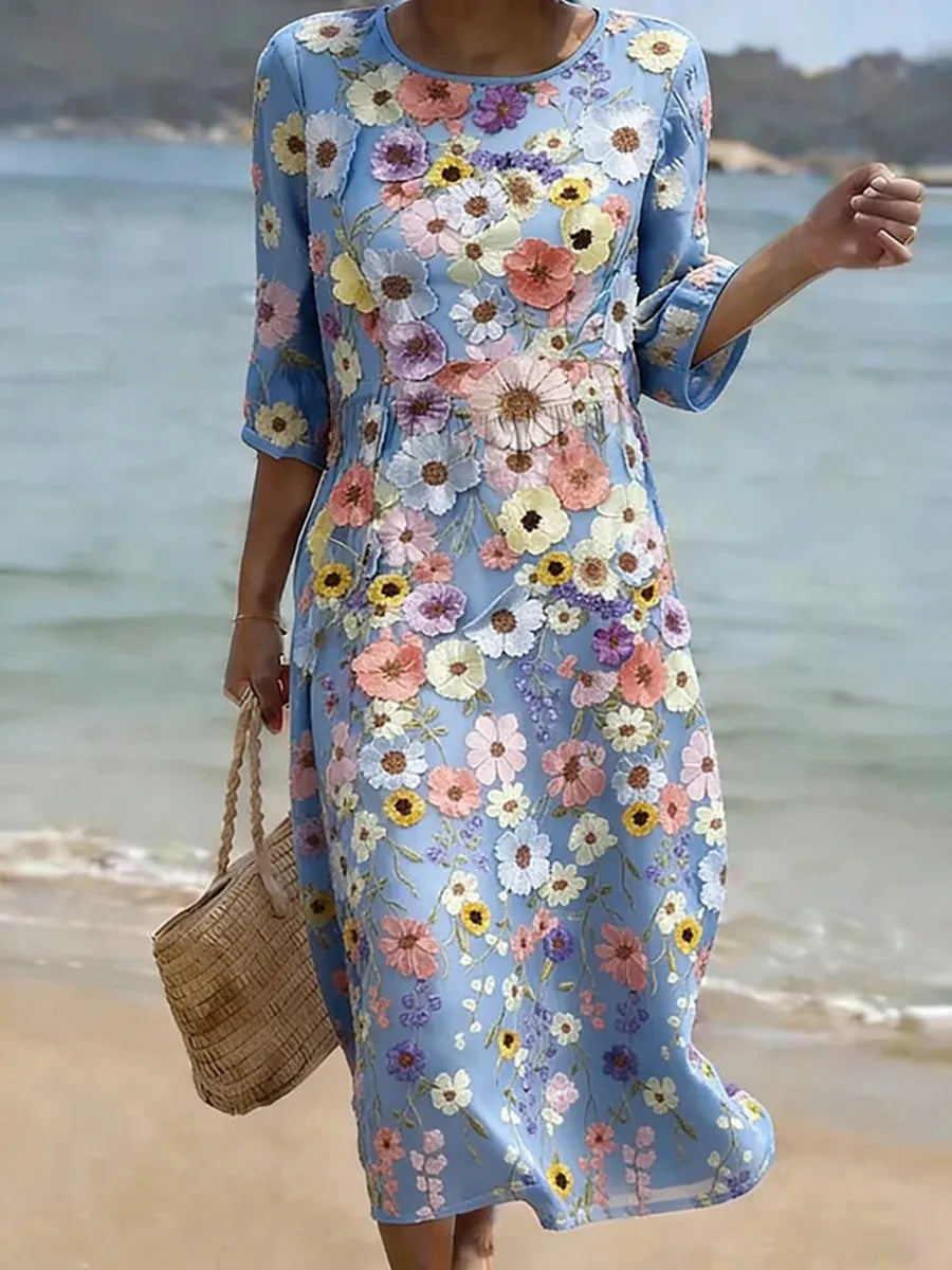 Brooke | Sky Blue Floral Dress