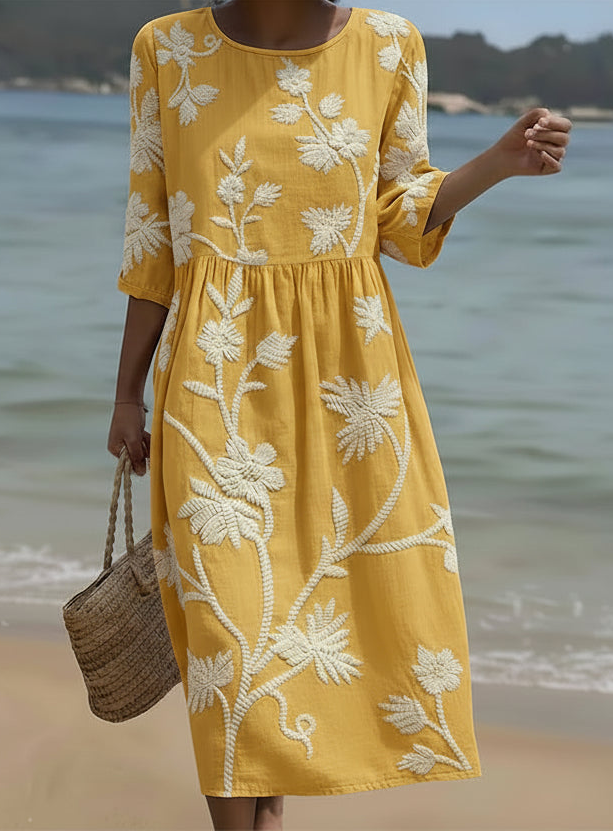 Antonia | Golden Blossom Dress