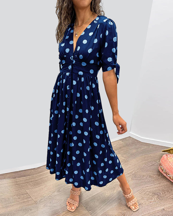 Monique | Elegant Polka-Dot Dress
