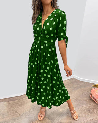 Monique | Elegant Polka-Dot Dress