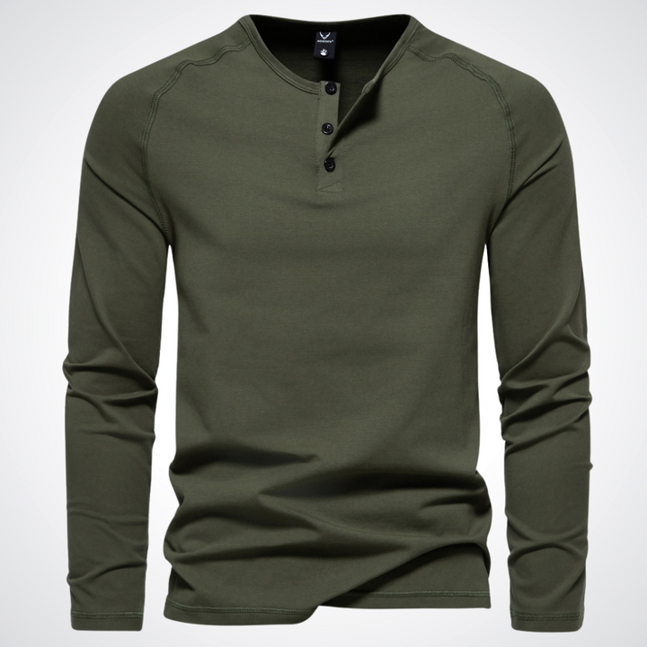 Finn | Cotton Long-Sleeve Henley Shirt