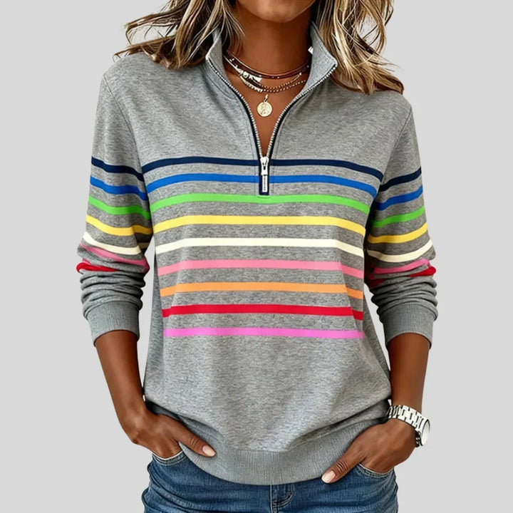 Marlowe | Multicolor Striped Half-Zip Pullover