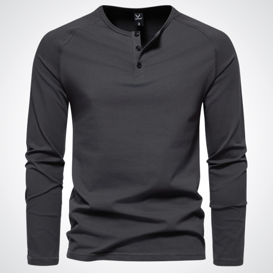 Finn | Cotton Long-Sleeve Henley Shirt