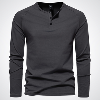 Finn | Cotton Long-Sleeve Henley Shirt