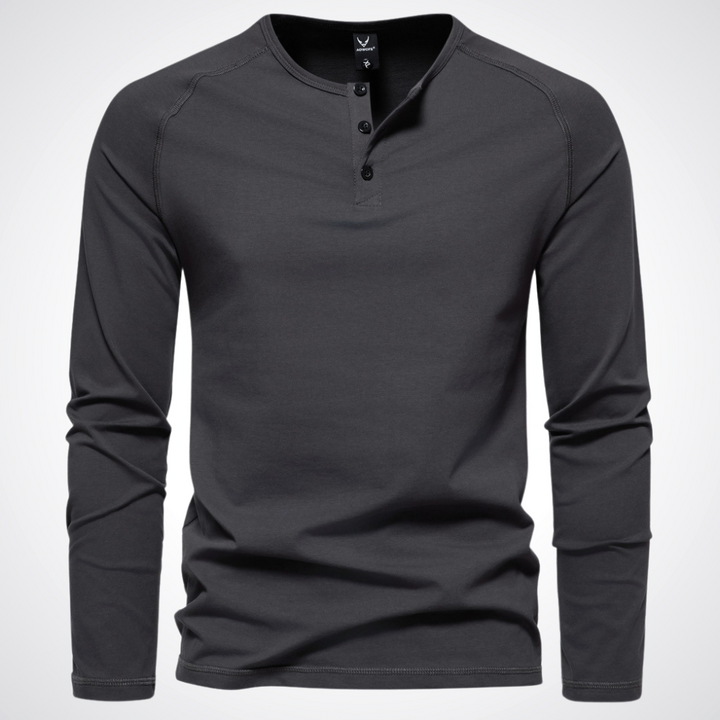 Finn | Cotton Long-Sleeve Henley Shirt