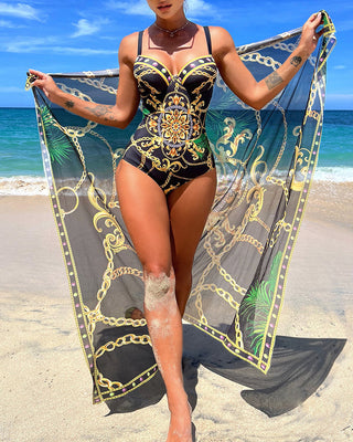 Elina | Push-Up Swimsuit with Beach Skirt