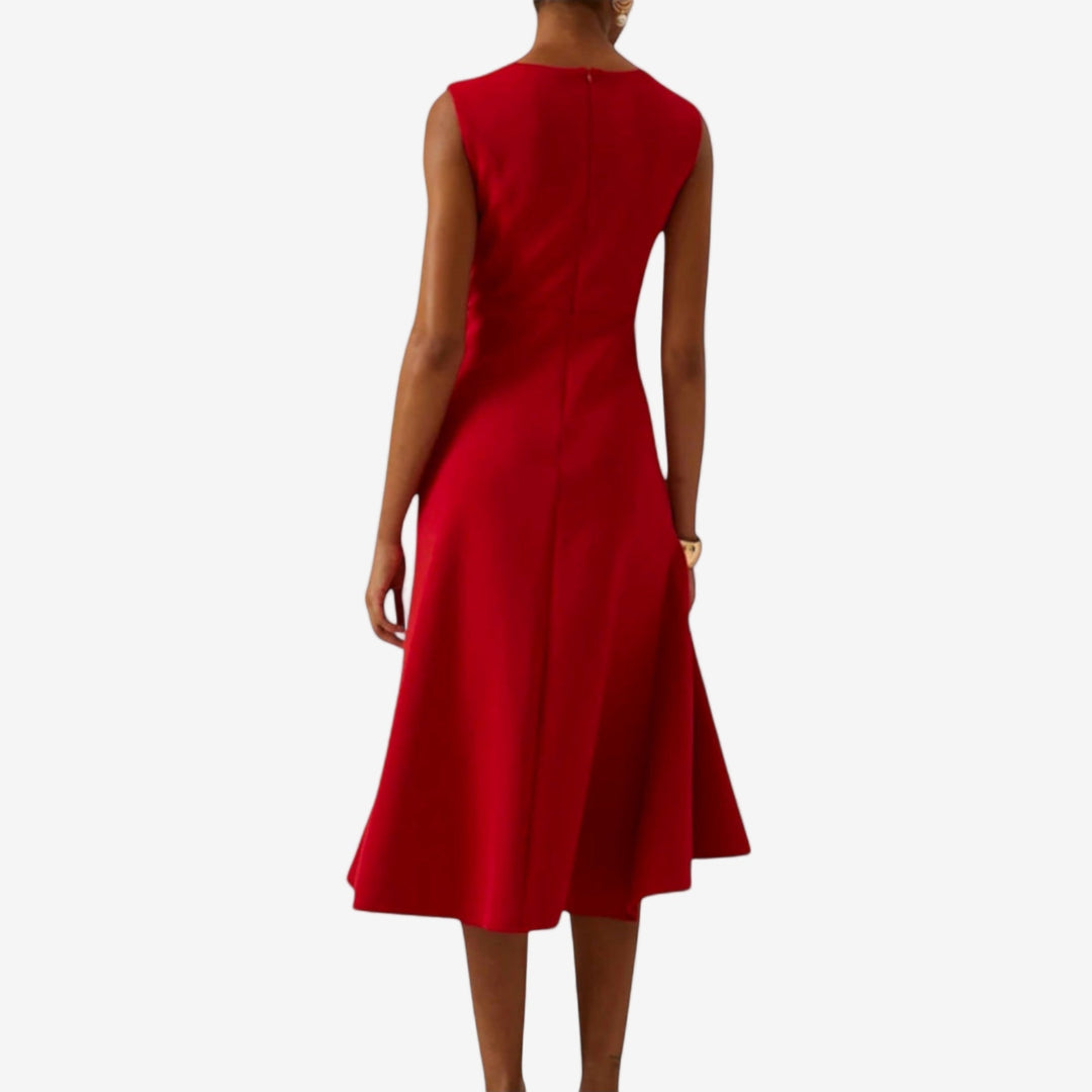 Eliana | Elegant Midi Dress with Asymmetric Cut