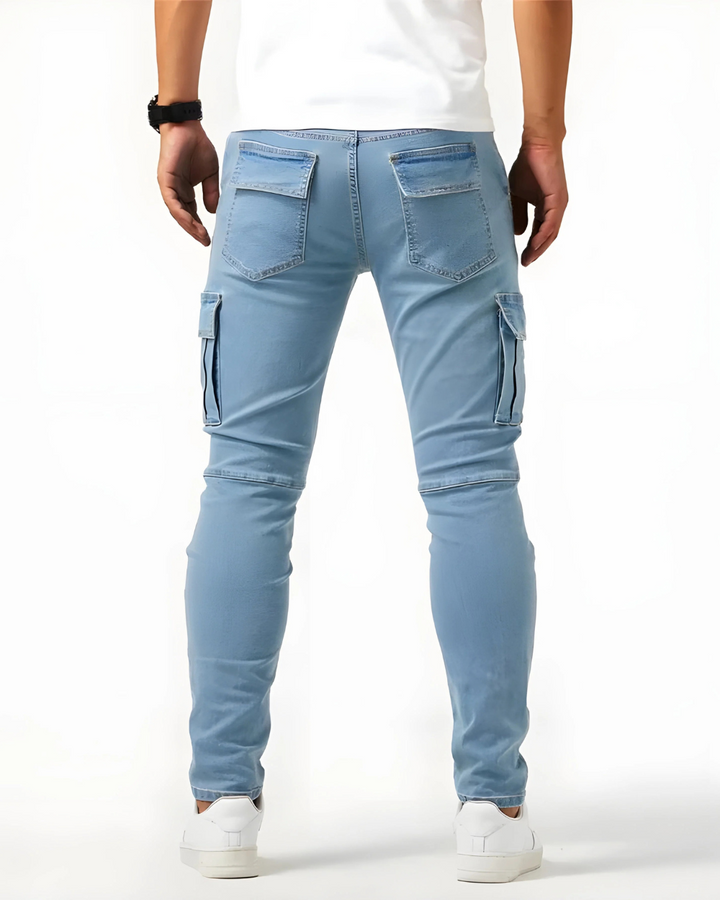 Arden | Slim Fit Stretch Cargo Jeans for Men