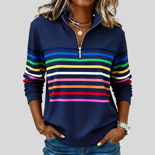 Marlowe | Multicolor Striped Half-Zip Pullover