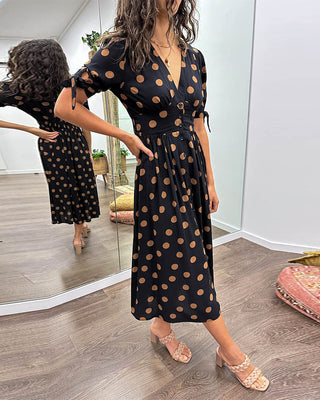 Monique | Elegant Polka-Dot Dress