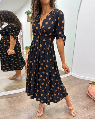 Monique | Elegant Polka-Dot Dress