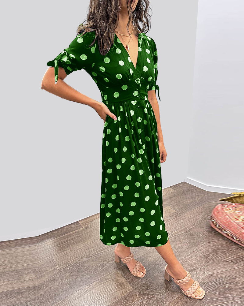 Monique | Elegant Polka-Dot Dress