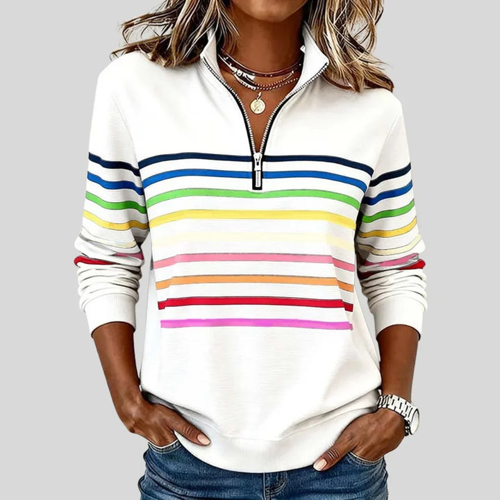 Marlowe | Multicolor Striped Half-Zip Pullover