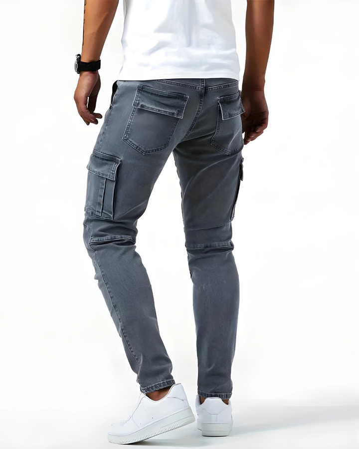 Arden | Slim Fit Stretch Cargo Jeans for Men