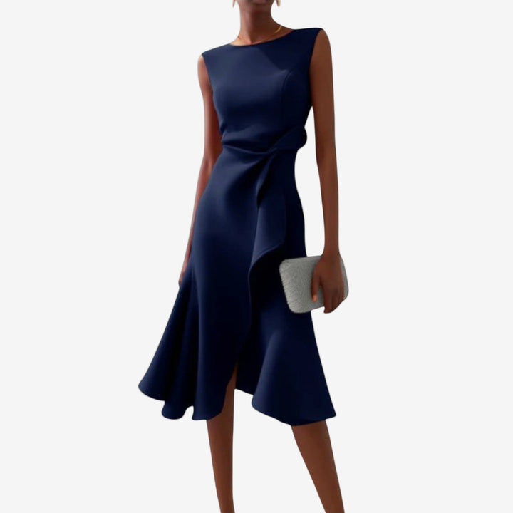 Eliana | Elegant Midi Dress with Asymmetric Cut