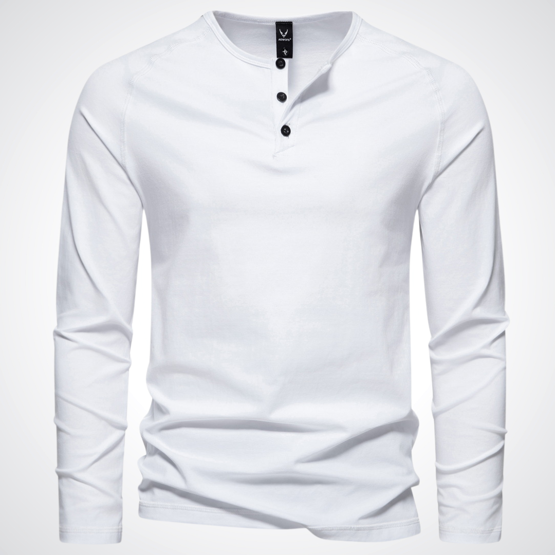 Finn | Cotton Long-Sleeve Henley Shirt