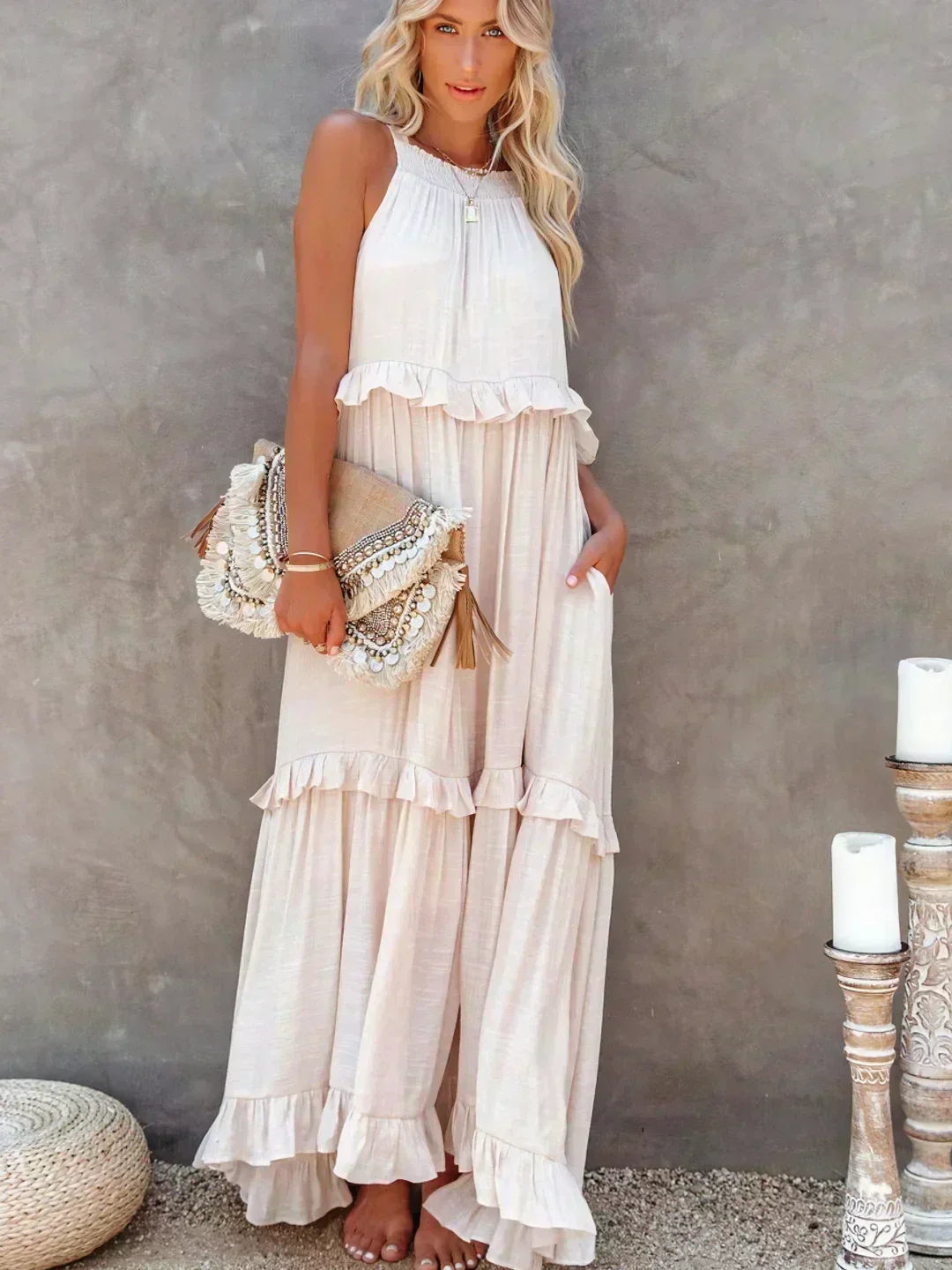 Lou | Elegant Sleeveless Dress with Ruffles