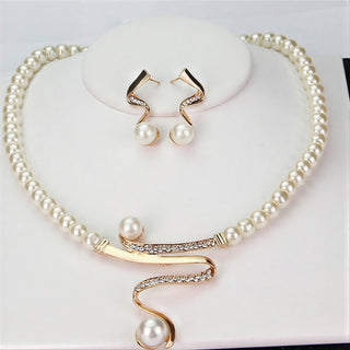 Elegant Wave Pearl Jewelry Set