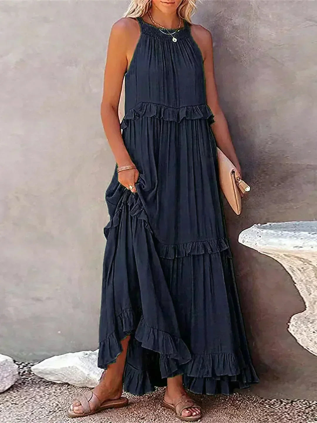 Lou | Elegant Sleeveless Dress with Ruffles