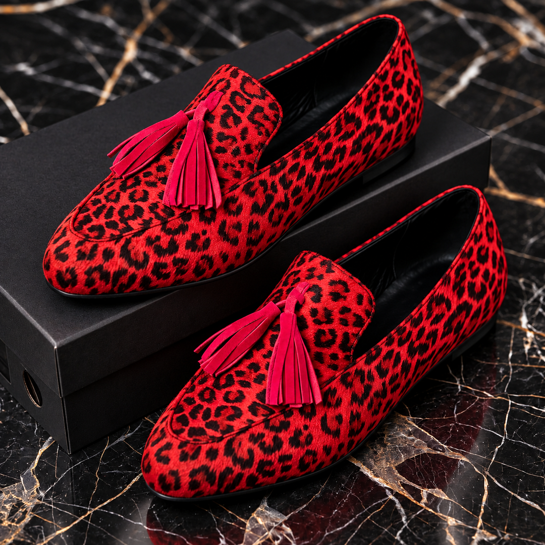 Harriet | Leopard Tassel Loafers
