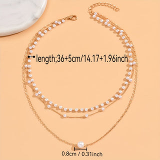 The Trinity Pearl Layer Necklace set