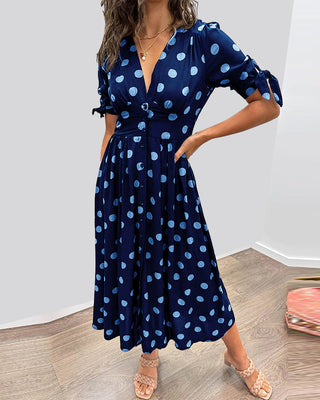 Monique | Elegant Polka-Dot Dress