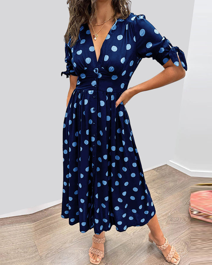 Monique | Elegant Polka-Dot Dress