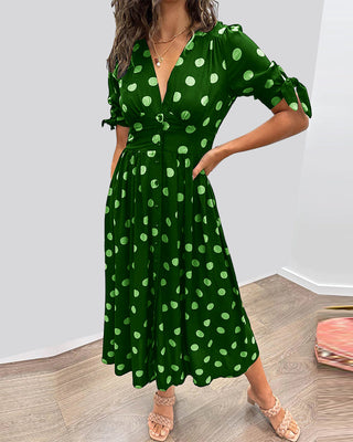 Monique | Elegant Polka-Dot Dress