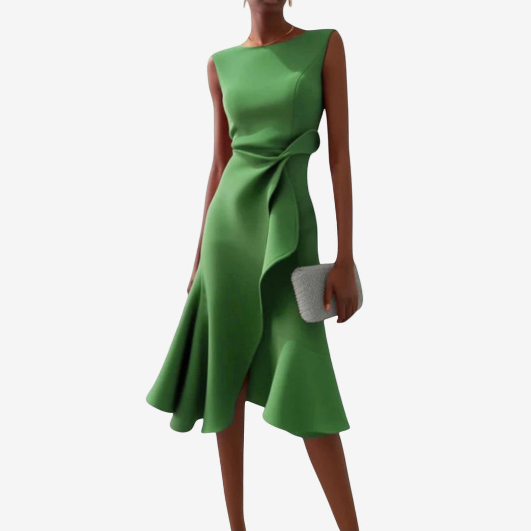Eliana | Elegant Midi Dress with Asymmetric Cut