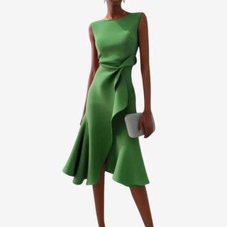 Eliana | Elegant Midi Dress with Asymmetric Cut