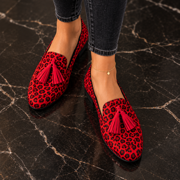 Harriet | Leopard Tassel Loafers