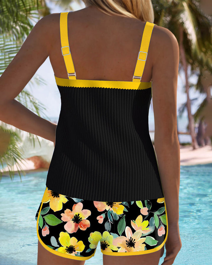 Viktoria | Vibrant Tankini with Contrast Details