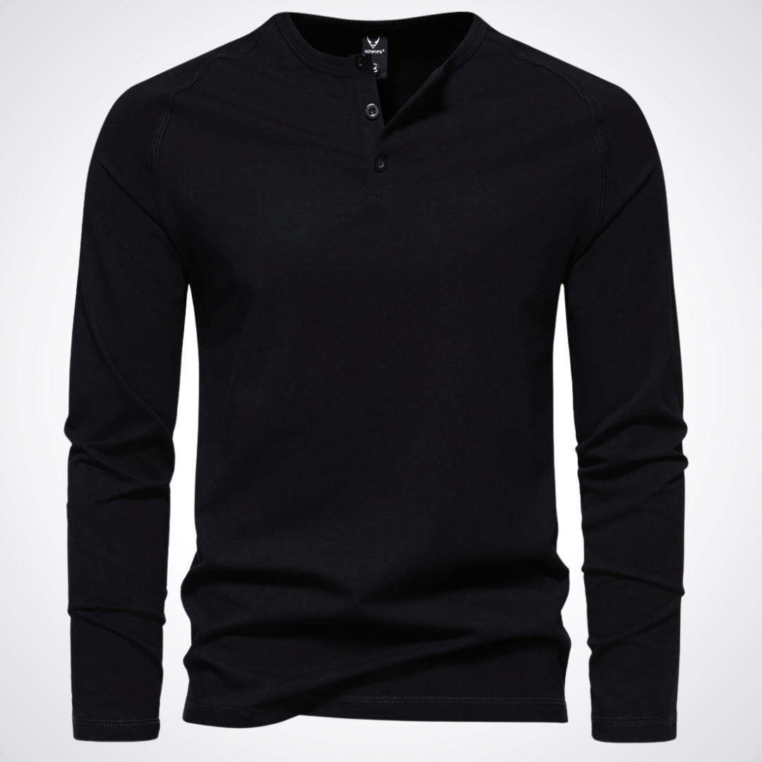 Finn | Cotton Long-Sleeve Henley Shirt