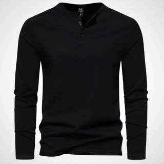 Finn | Cotton Long-Sleeve Henley Shirt