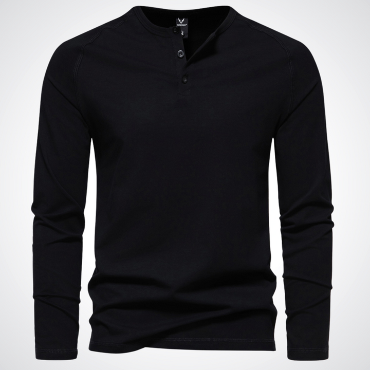 Finn | Cotton Long-Sleeve Henley Shirt