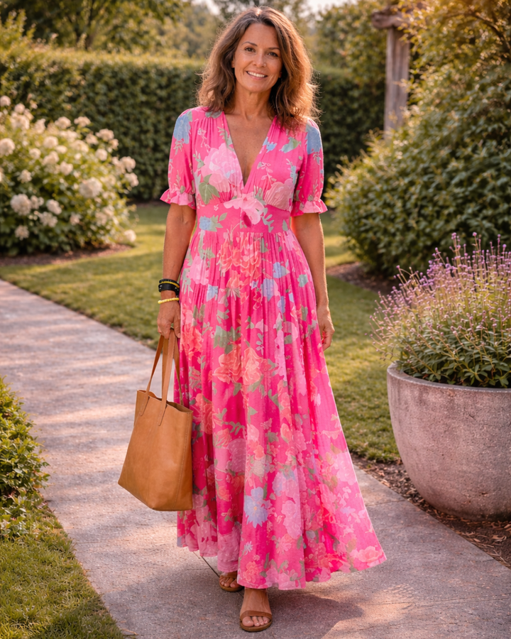 Hildegard | Women's Dress with V-Neck