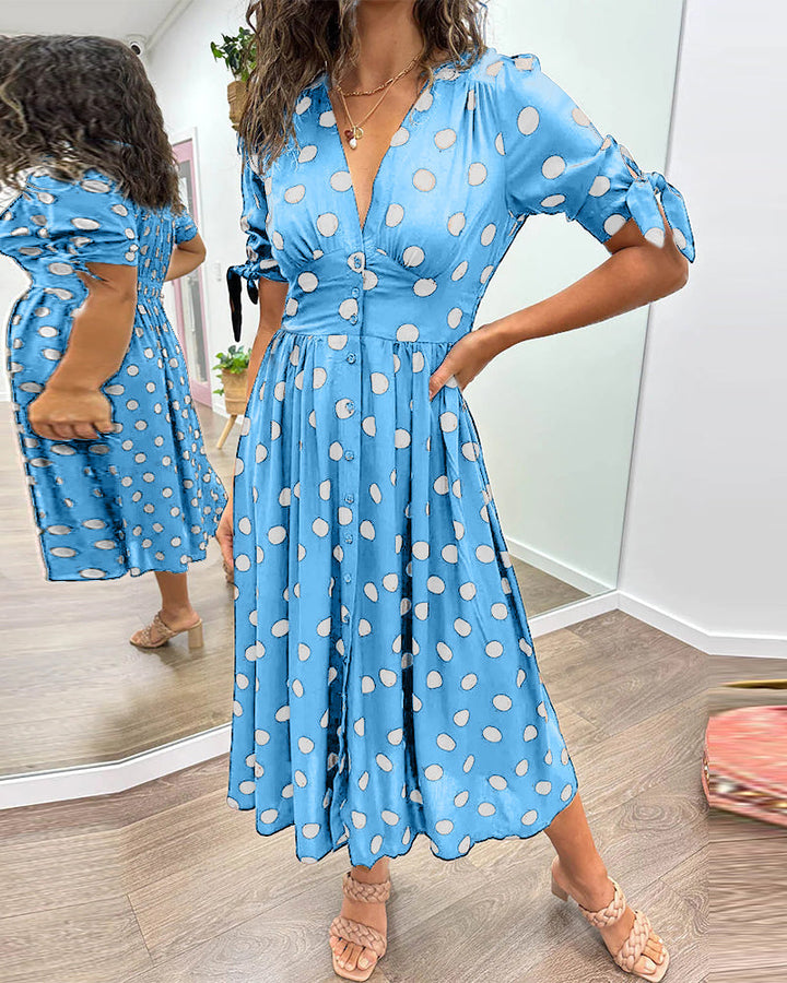 Monique | Elegant Polka-Dot Dress