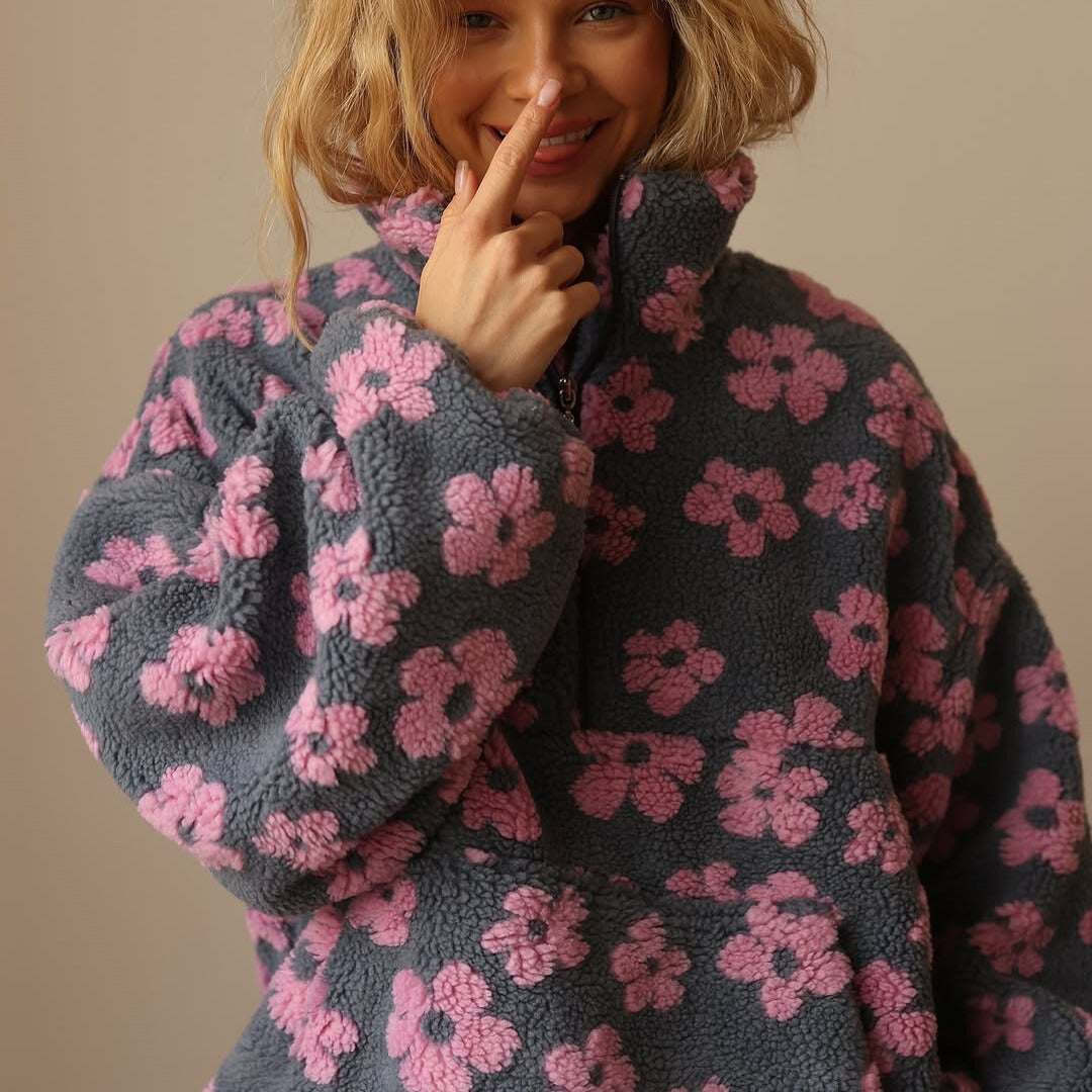 Meadow | Cozy Floral Fleece Jacket