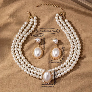 Classic Pearl Strand Jewelry Set