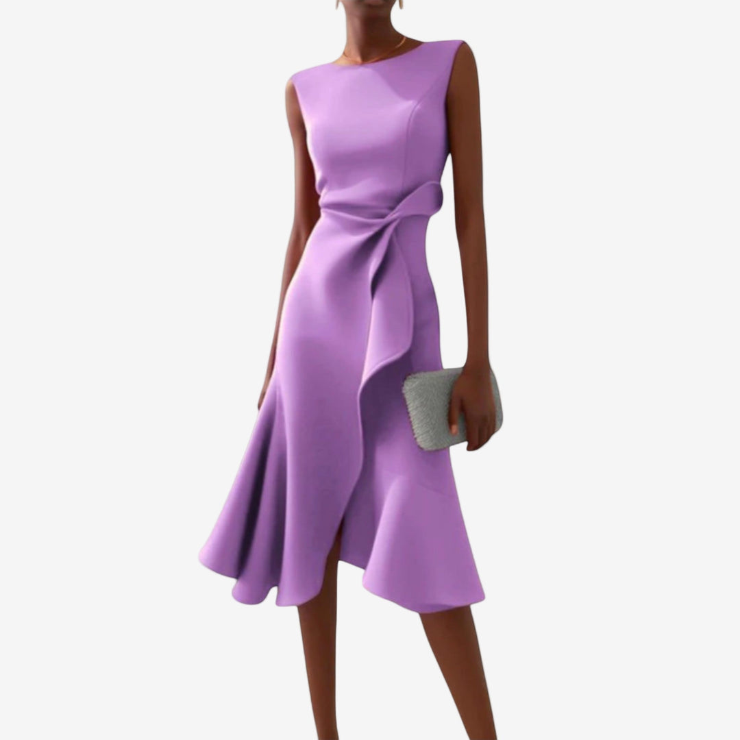 Eliana | Elegant Midi Dress with Asymmetric Cut